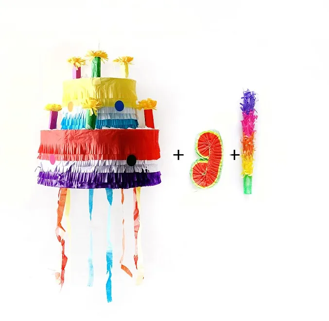 Cake Pinata 30*29 см Большой размер Pinatas-висячий торт Pinata для детей девочки день рождения Fillable - Цвет: Cake Pinata