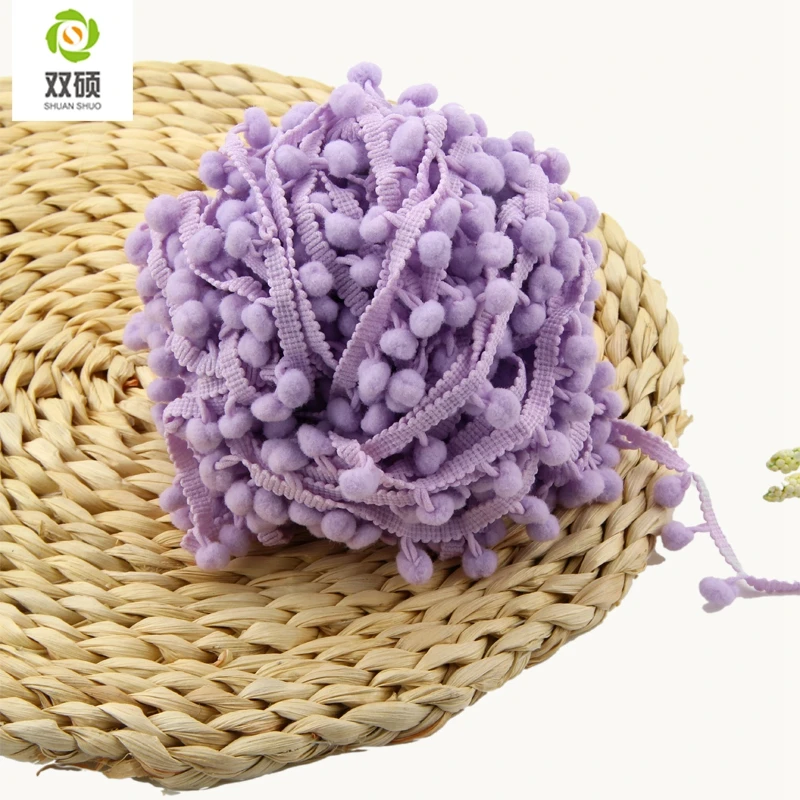 5yard/lot 1 см Ширина красочные pp мяч эластичного кружева лента с отделкой кисточками
