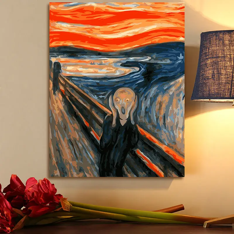 Раскраска по номерам Skrik Модульная картина Edvard Munch цифровая маслом сделай сам с