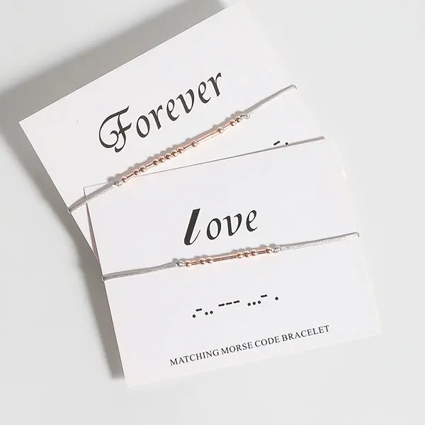 Forever Love G. YCX персонализированные Miyuki Парные браслеты на заказ скрытые сообщения код Морзе браслеты подружки невесты подарки украшения для выпускного - Окраска металла: Forever Love