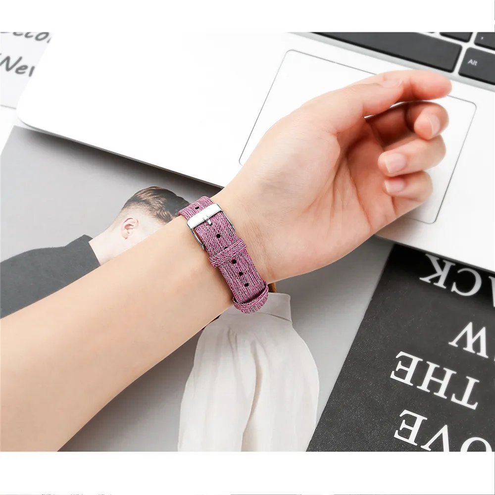 Холщовый кожаный ремешок для Fitbit Inspire/Inspire HR Smartwatch Замена нейлоновая плетеная ткань ремешок для часов браслет