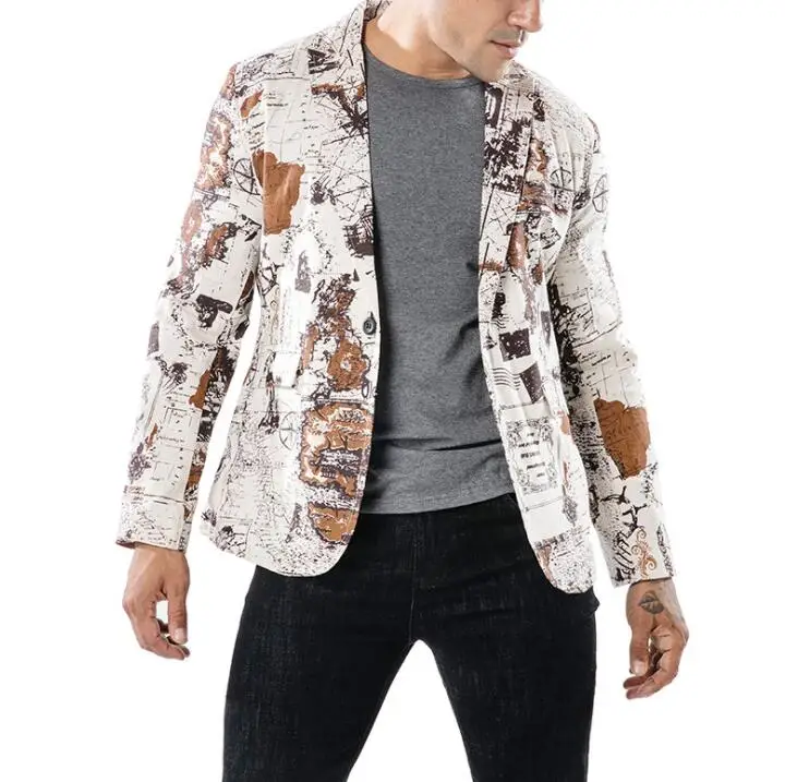 Модный Блейзер мужские костюмы дизайнерская имитация льняной ткани стильный