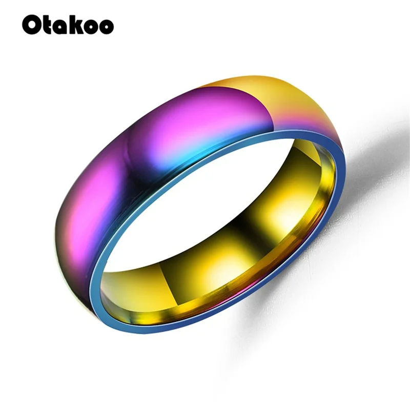 Обручальное кольцо Otakoo из титановой стали разные цвета ширина 6 мм размер 5-13 |