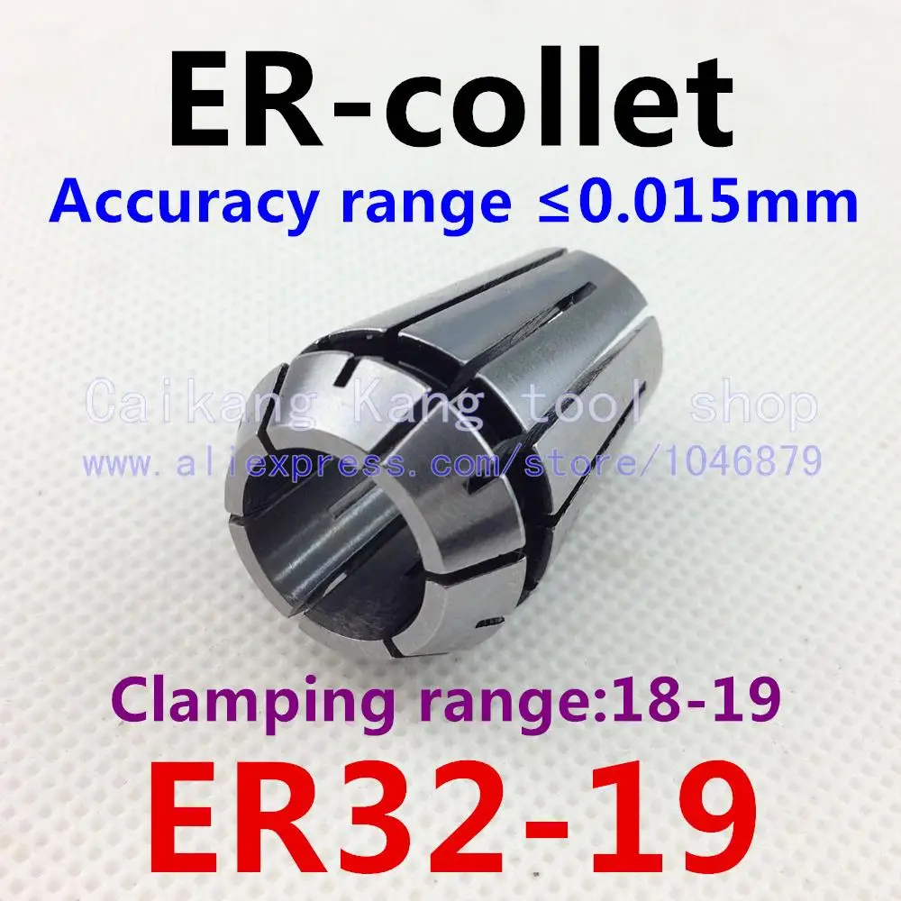 ER32-19 . ER collet. Collet. Material: 65 Mn spring steel. Accuracy: 0.015mm. Clamping range: 18-19mm. Specifications: | Инструменты