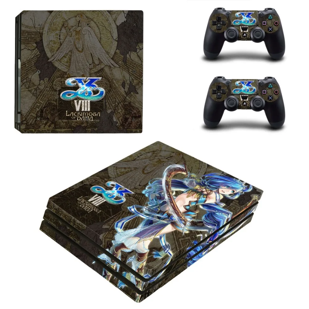 Ys VIII Lacrimosa дана PS4 про кожу Стикеры наклейка для Игровые приставки 4 консоли и 2 контроллера PS4 про кожу Стикеры винил