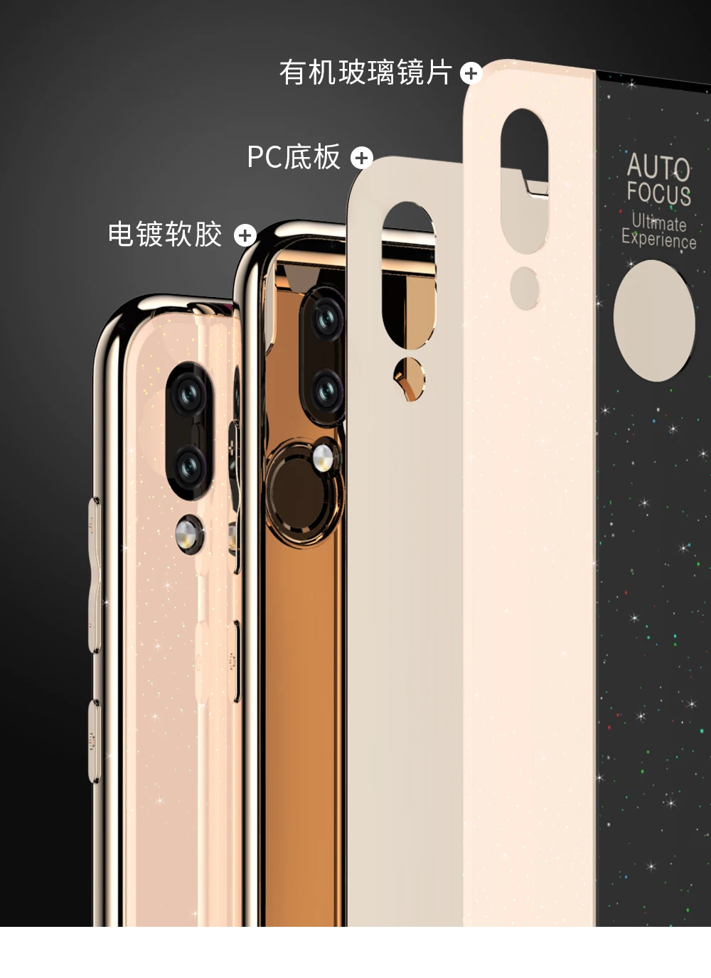 KaiNuEn Coque, чехол, чехол, для Xiaomi Redmi Note 7 Pro Note7 7Pro Блестящий Роскошный Жесткий чехол из закаленного стекла для телефона 360