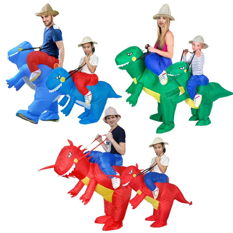 Ездить надувной динозавр T-Rex костюм нарядное платье для взрослых и детей дракон