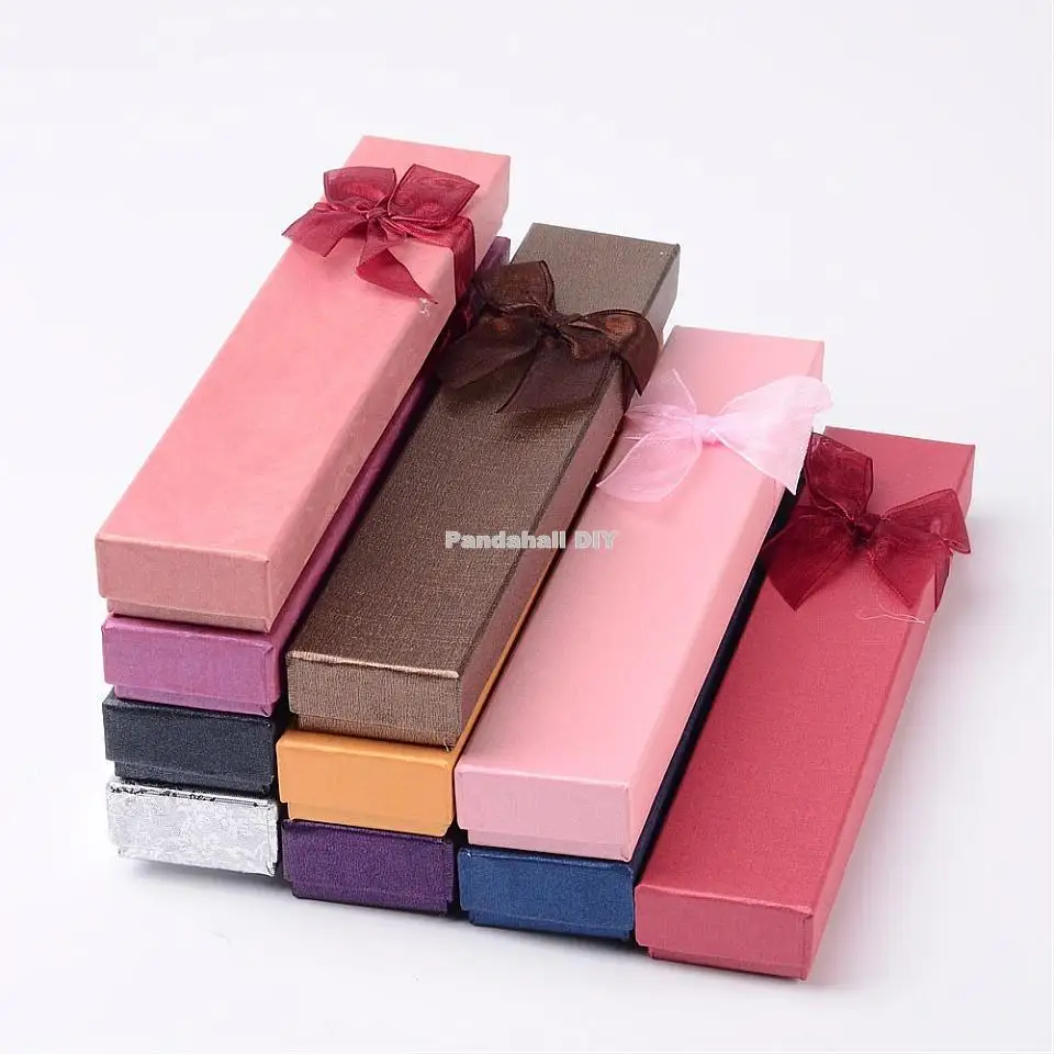 12 шт картонное прямоугольное ожерелье коробки длинные подарочные смешанных