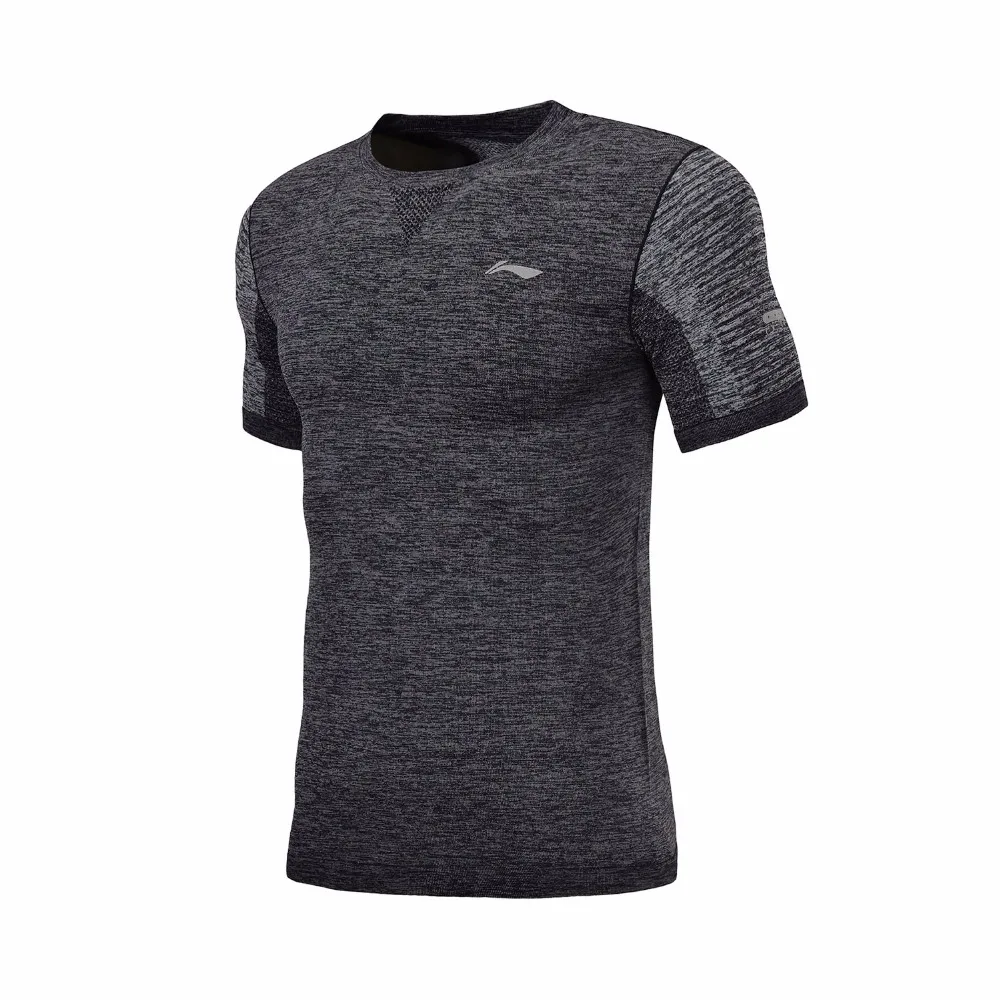 Li-Ning Мужская футболка для бега облегающая дышащая светоотражающая нейлоновая