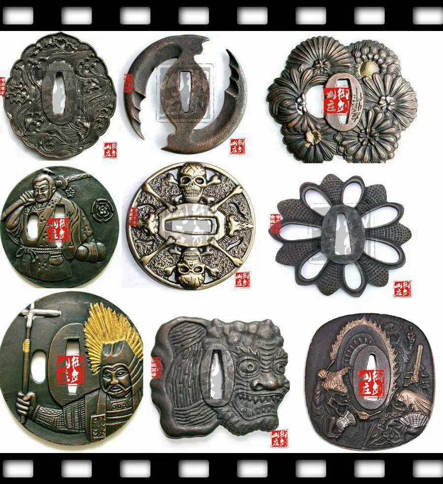 Чудесный сплав резной Tsuba Guard для японского вакидзаси Самурай меч катана Nice|Мечи| |
