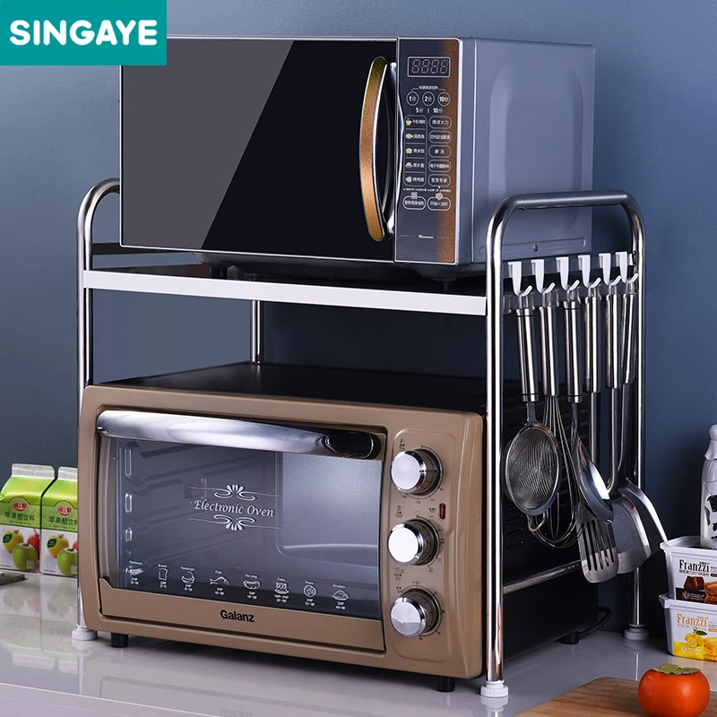 SINGAYE DIY нержавеющая сталь кухня полка микроволновая печь стойки стоя Тип двойной