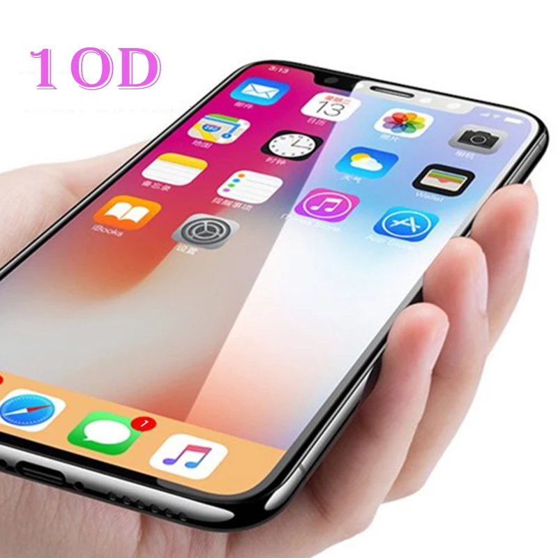 10D закаленное стекло для iPhone XS MAX XR полное покрытие Защита экрана 11 Pro 6 7 8 plus