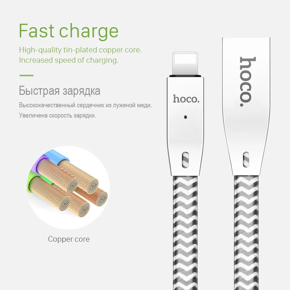 HOCO Смарт USB кабель для быстрой зарядки iPhone XS MAX 7 8 plus автоматическое отключение