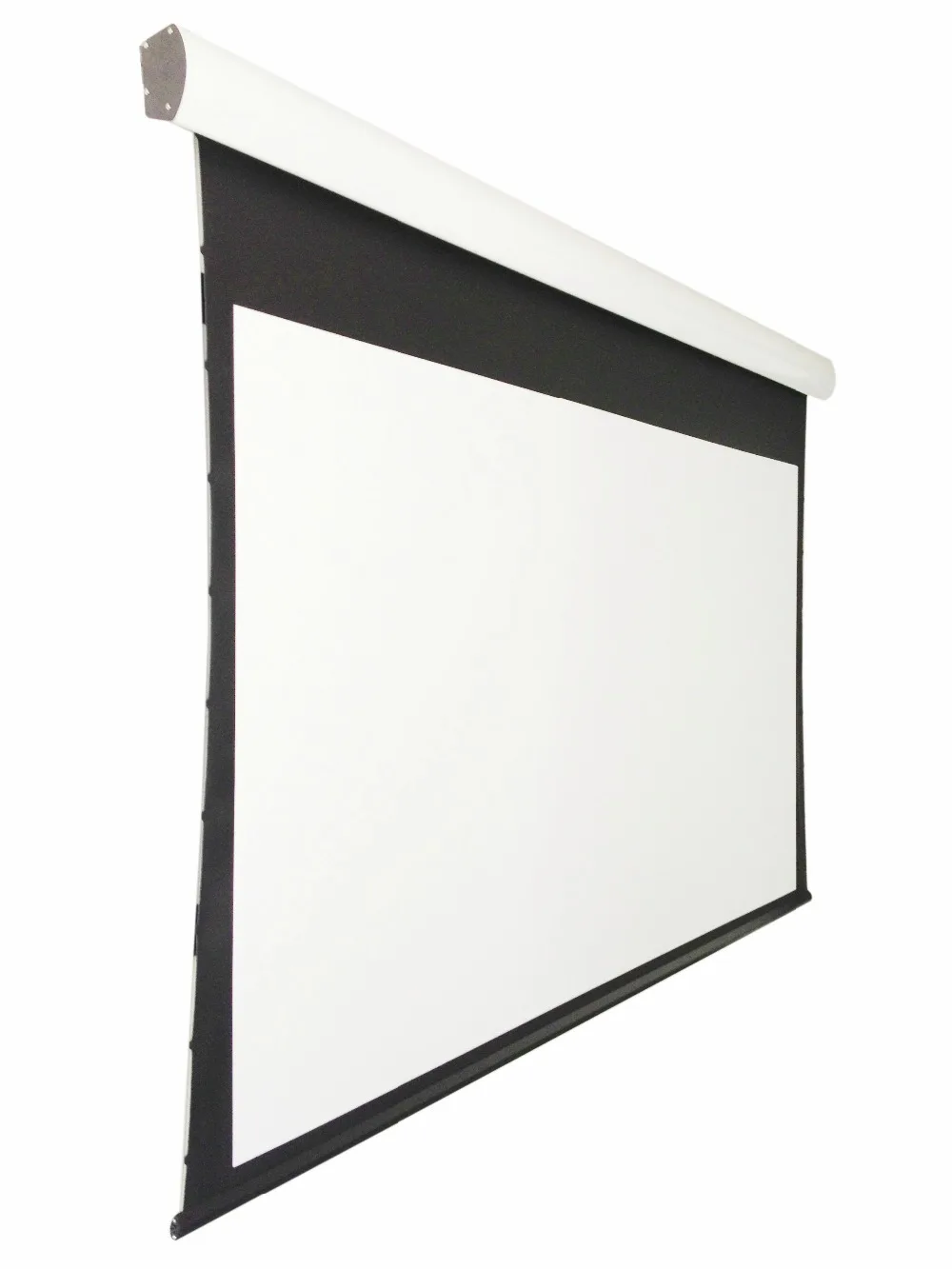 

China Factory directly sales 106" 16:9 Motorized Tab-tensioned Screen with Acoustically Transparent Woven Fabric