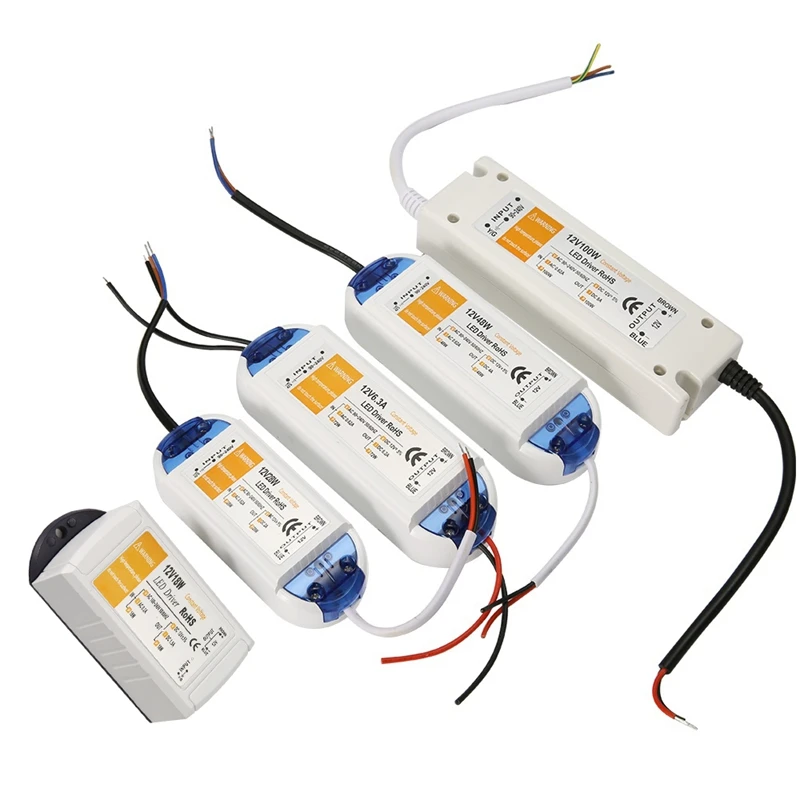 DC12 V блок питания 12 V Светодиодный драйвер 18 W 28 W 48 W 72 W 100 W AC 110 V 220 V до 12 V DC адаптер трансформатора освещения для светодиодной ленты CCTV