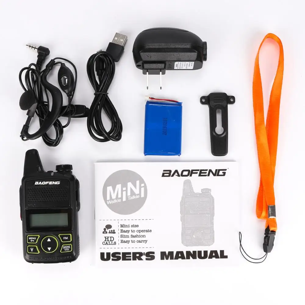 

Baofeng BF-T1 Mini Walkie Talkie UHF 400-470MHz Radio FM Transceiver Handheld Two Way Radio HF Transceiver Security Guard Device