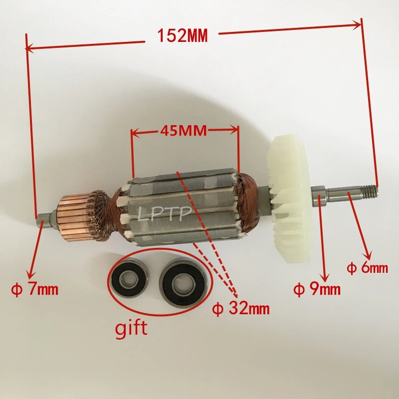 AC220-240V Якорный роторный двигатель замена для MAKITA 9553HB 9553HN 9554NB 9555HN 9553NB 9555NB 9554HN