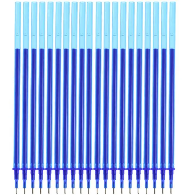 20pc blue 20 комплектов/набор перезаписываемых гелевых ручек стержень со стираемыми чернилами 0,5 мм иглы заправка синий черный чернила синий красный, чернила школьные канцелярские принадлежности - Цвет: 20pc blue