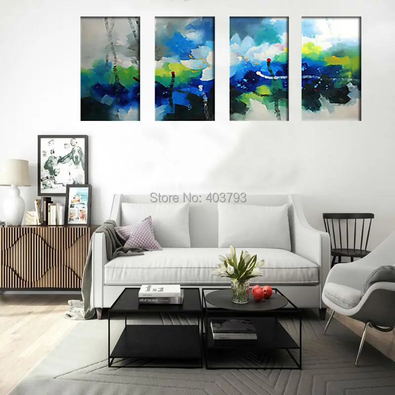 Новый продукт ручной росписи цветочный ландшафт оформление дома абстрактная