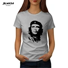Футболка BLWHSA Che Guevara женская с принтом, хлопковая смешная рубашка с коротким рукавом, топ для леди, стильная хипстерская одежда, на лето