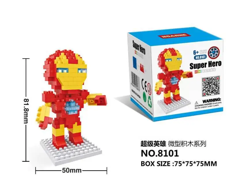 Маленькие блоки супер герой Строительные кирпичи Человек-паук Игрушечная модель