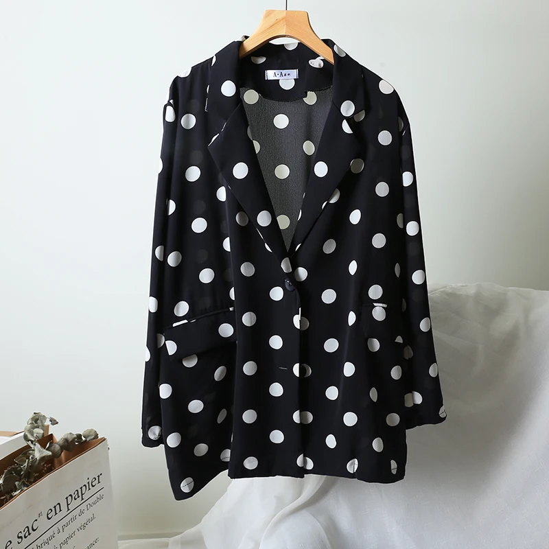 Neploe/летний корейский блейзер в горошек однобортный Повседневный тонкий костюм