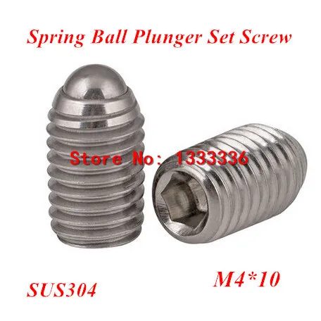 

20pcs M4*10 Hex Socket Spring Ball Plunger Set Screw, 4mm wave beads positioning marbles tight screws Stainless steel