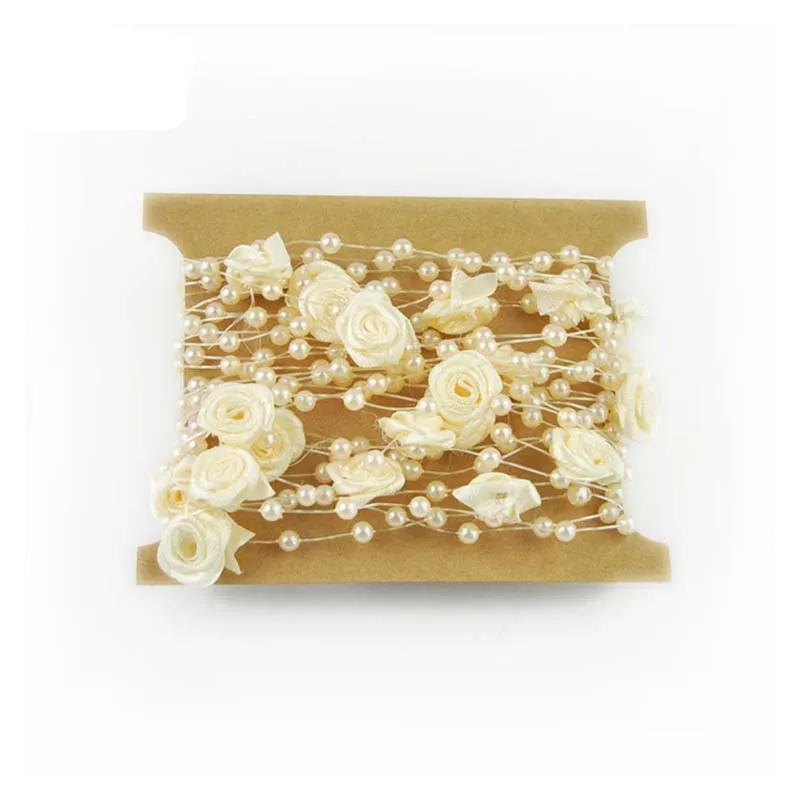 1 м Искусственные розы цветок пэчворк пластиковые жемчужные бусины рыболовная