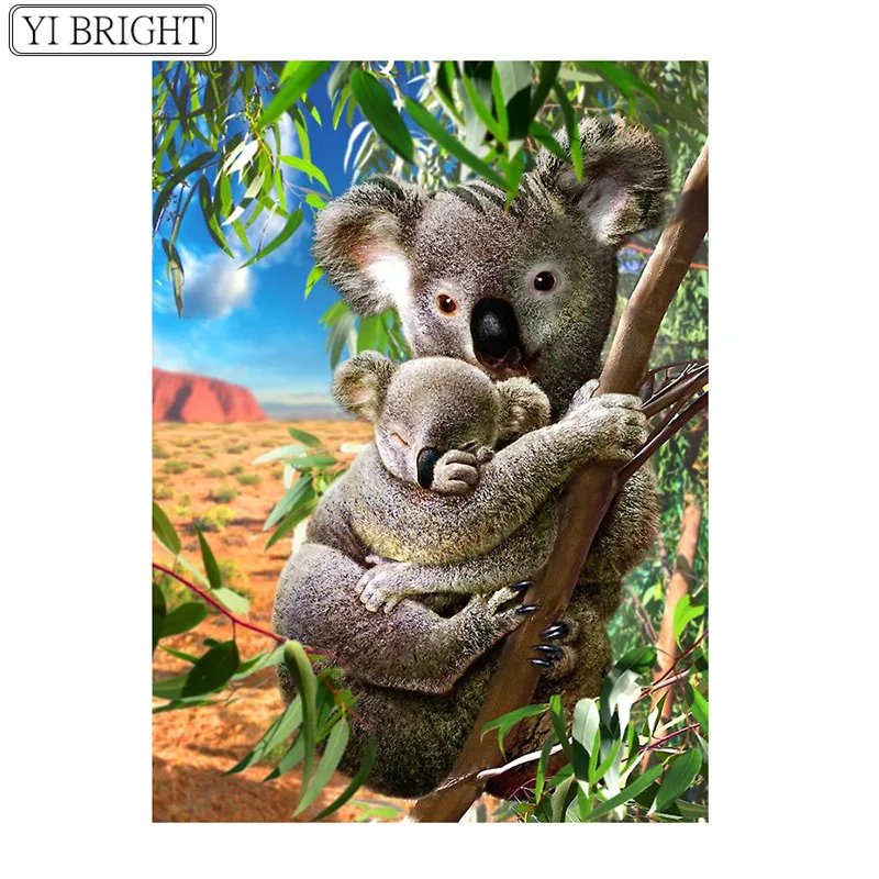 Алмазная живопись Koala картина из смолы полная квадратная мозаика стразы серия