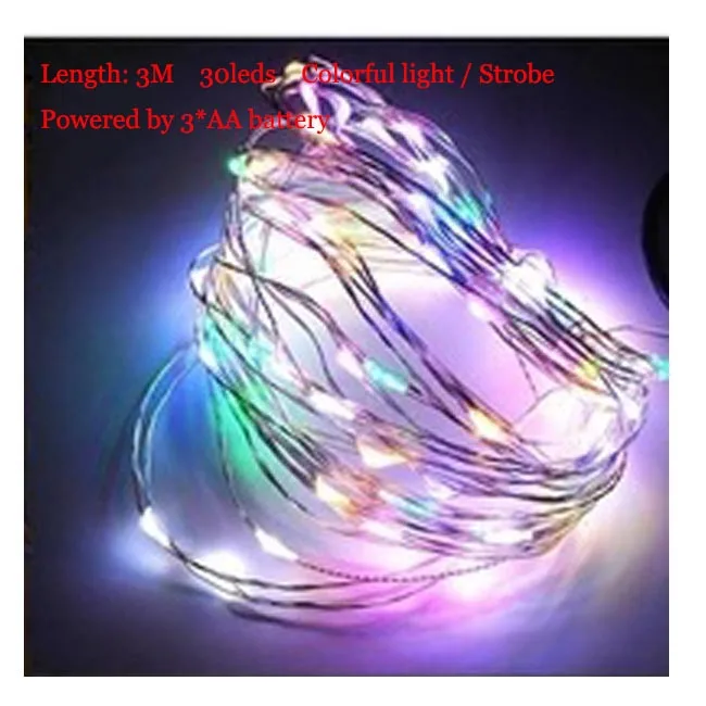Strobe 3M 30LED 3-10 м гирлянда из медной проволоки светодиодный светильник-гирлянда праздничное украшение для помещений Сказочный светильник Рождественский год свадебный подарок DIY декоративный светильник PD034 - Испускаемый цвет: Strobe 3M 30LED