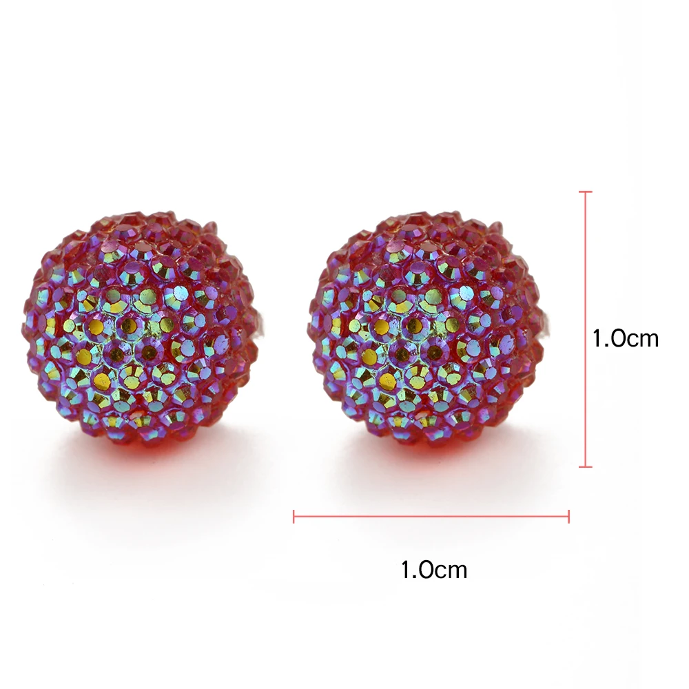 Женские серьги дешевый мяч форма Bling поддельные смолы серьги-шарики в стиле диско