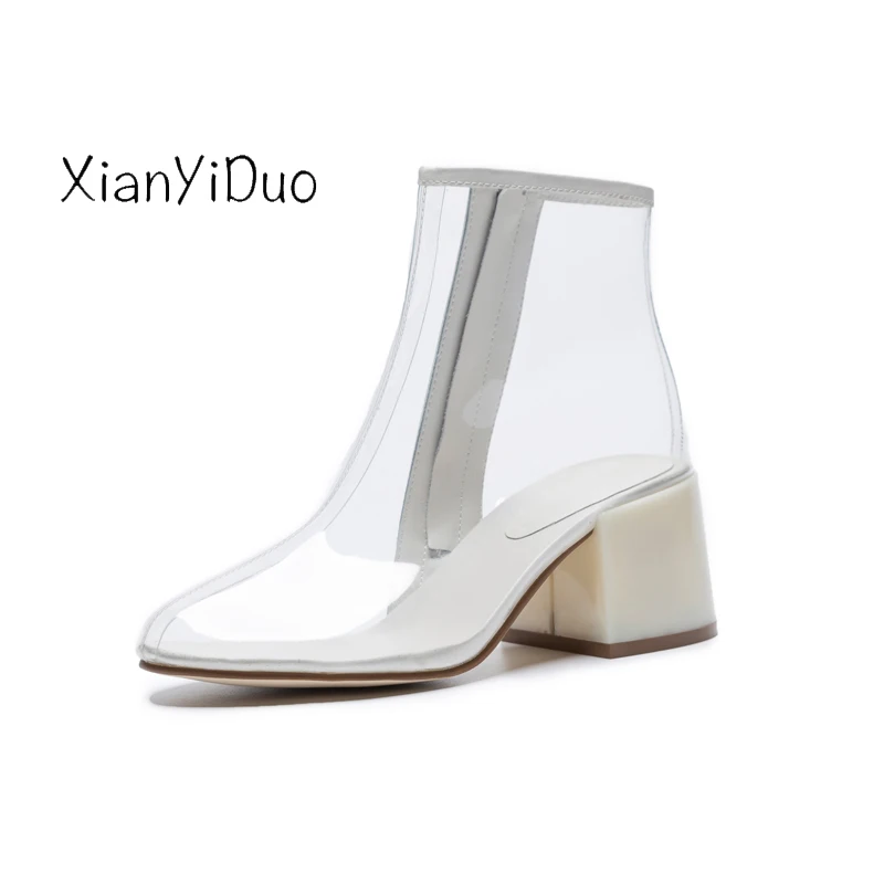 Xianyiduo/модные летние сапоги женская обувь сандалии для вечеринок на молнии