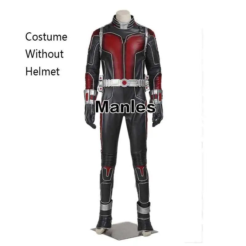 Costume Without Hat Фильм Человек-муравей Косплэй костюм супергероя Скотт lang костюм Человек-муравей Хэллоуина Рождественский костюм для взрослых мужские черные и красный полный набор - Цвет: Costume Without Hat
