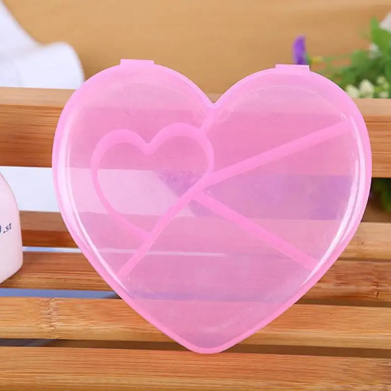 5 сетки ящик из прозрачного пластика сердце любовь коробка для ювелирных изделий