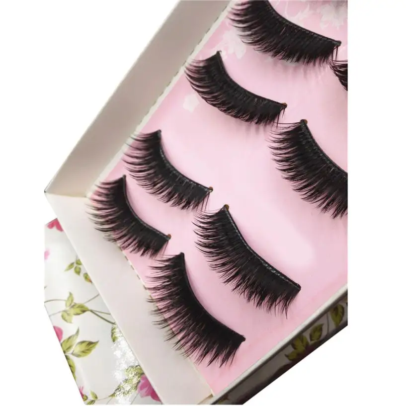 Новинка 5 пар натуральные длинные черные ресницы для глаз макияж Толстые