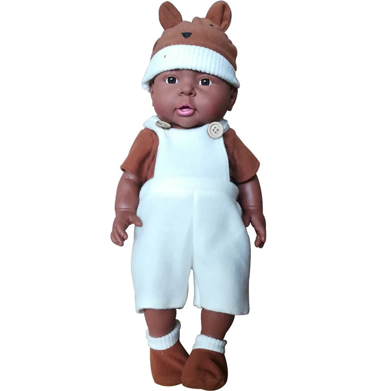 LEOOFU 41 см 16 дюймов bebe Кукла реборн игрушка африканская модель детский сад с
