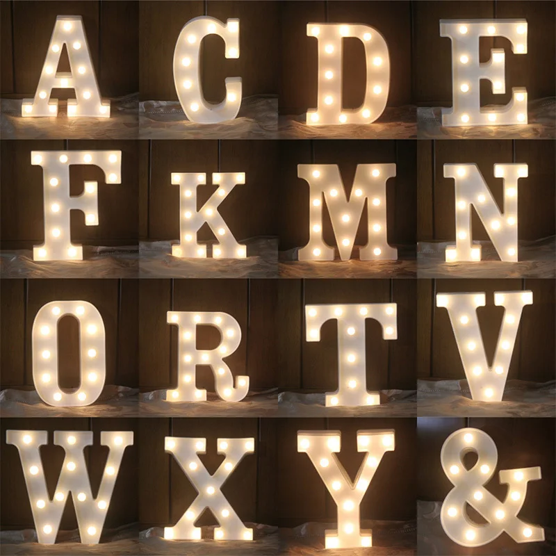 Luminarias светодиодный письмо ночник Творческий 26 Английский алфавит номер Батарея