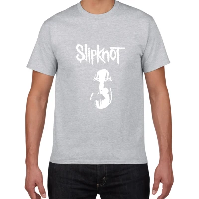 W343 grey Новая волна американского тяжелого металла Slipknot Футболка мужская металлическая лента хлопок футболка хип хоп Уличная крутая мужская одежда - Цвет: W343 grey