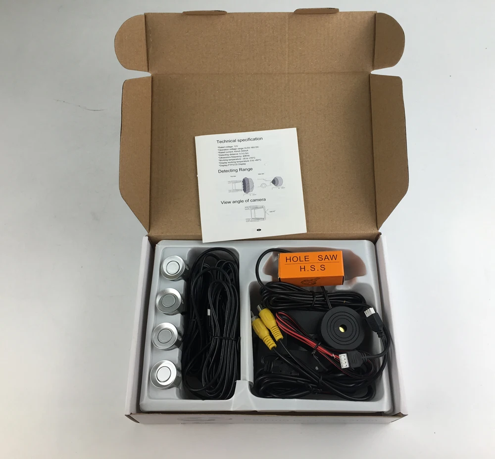 Krando 4 parking Sensors Buzzer 22mm Car Parking Sensor Kit Reverse Backup Radar Sound 12V color optional |