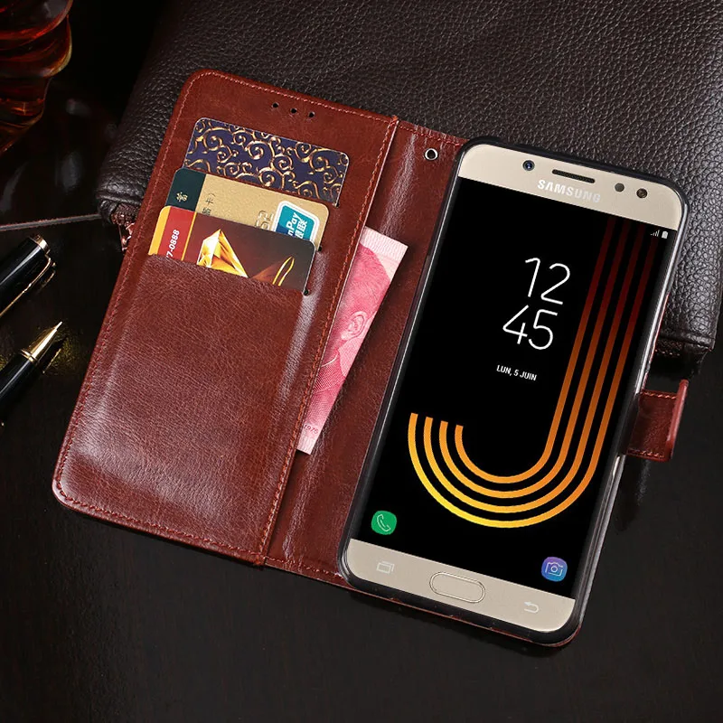Luxury Leather Flip Case For Samsung Galaxy J7 2017 Back Cover Phone Euro J730 Capa Fundas | Мобильные телефоны и
