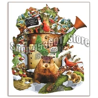 5d diy diamond painting groundhog day winter holiday christmas gift full drill diamond embroidery cross stitch mosaic home decor