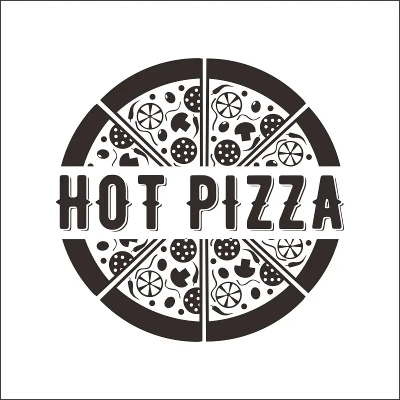 DCTAL Pizza La etiqueta engomada del arte vinilo pared Pegatina Quadro Parede Декор роспись пиццы наклейка