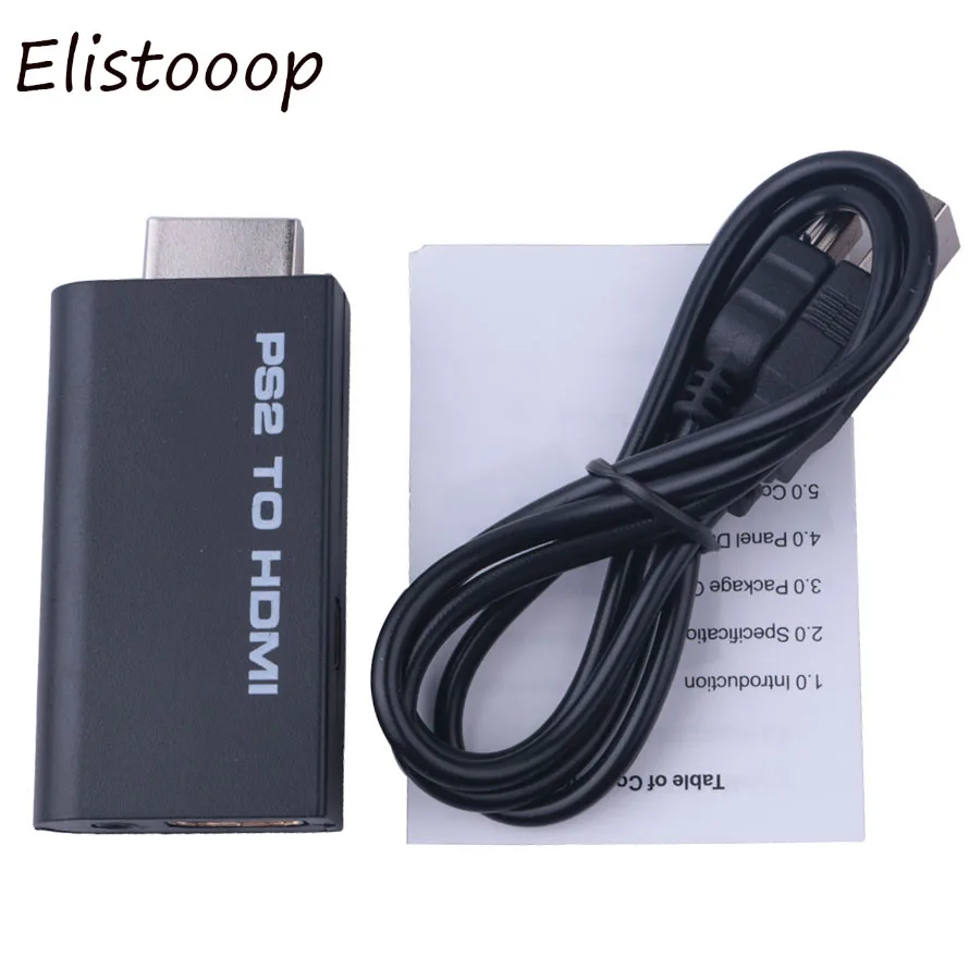 Elistooop для PS2 к HDMI видео конвертер 3,5 мм аудио PS2 плеер к HDMI разъем для HDTV Поддержка 480i 576i 480P