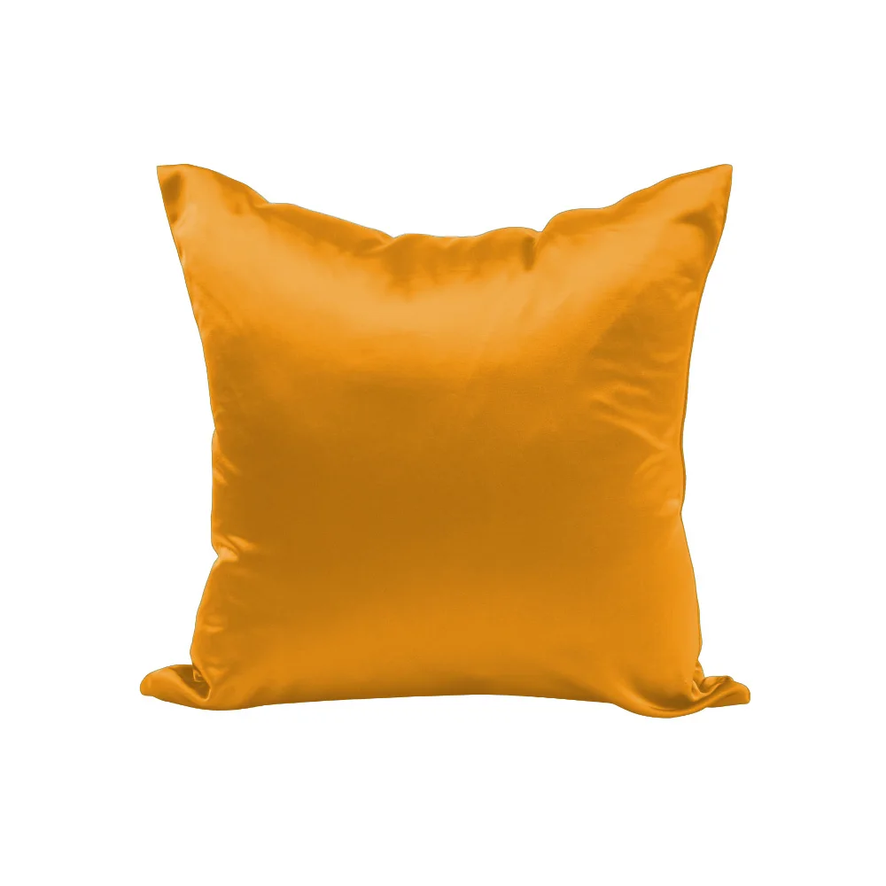 A3 Orange 50*50 атласная шелковая Мягкая Наволочка, чехол на стул, диван, квадратная наволочка, декоративные подушки для автомобиля, дома, спальни, Декор - Цвет: A3 Orange