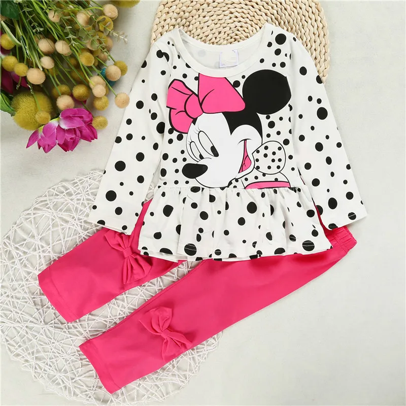 Новая футболка с мышкой Минни + Брюки для девочек костюм новинка комплект одежды