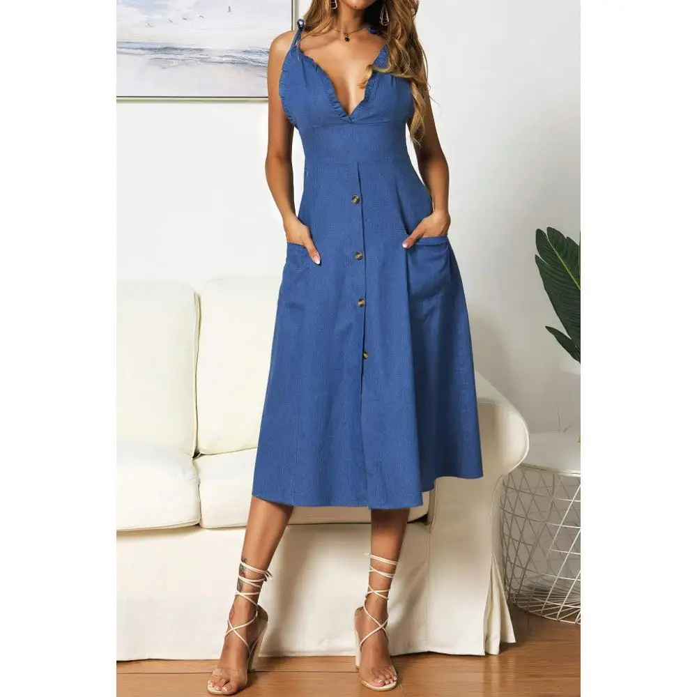 Женское джинсовое платье без рукавов jurken zomer Повседневное трапециевидной формы с