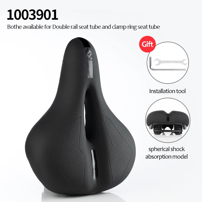 1003901-Black CoolChange велосипедное седло водонепроницаемое ПВХ стальное мягкое седло MTB нескользящее мягкое велосипедное седло для верховой езды для мужчин и женщин - Цвет: 1003901-Black