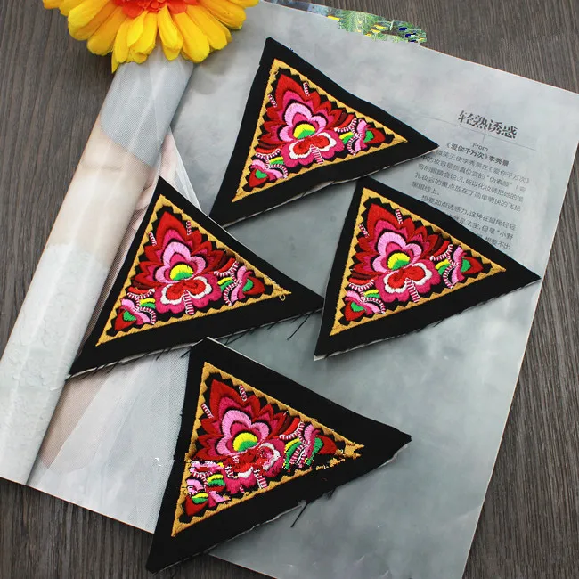 1PCS 9.5*6.5cm Ethnic Embroidered Applique Embroidery Flower Patches For Clothing DIY Clothes Sew on Decorations