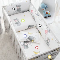 cotton soft baby bedding sets gray elephant baby crib bed bumper include pillowcase sheetquilt coverbumpers baby room decor
