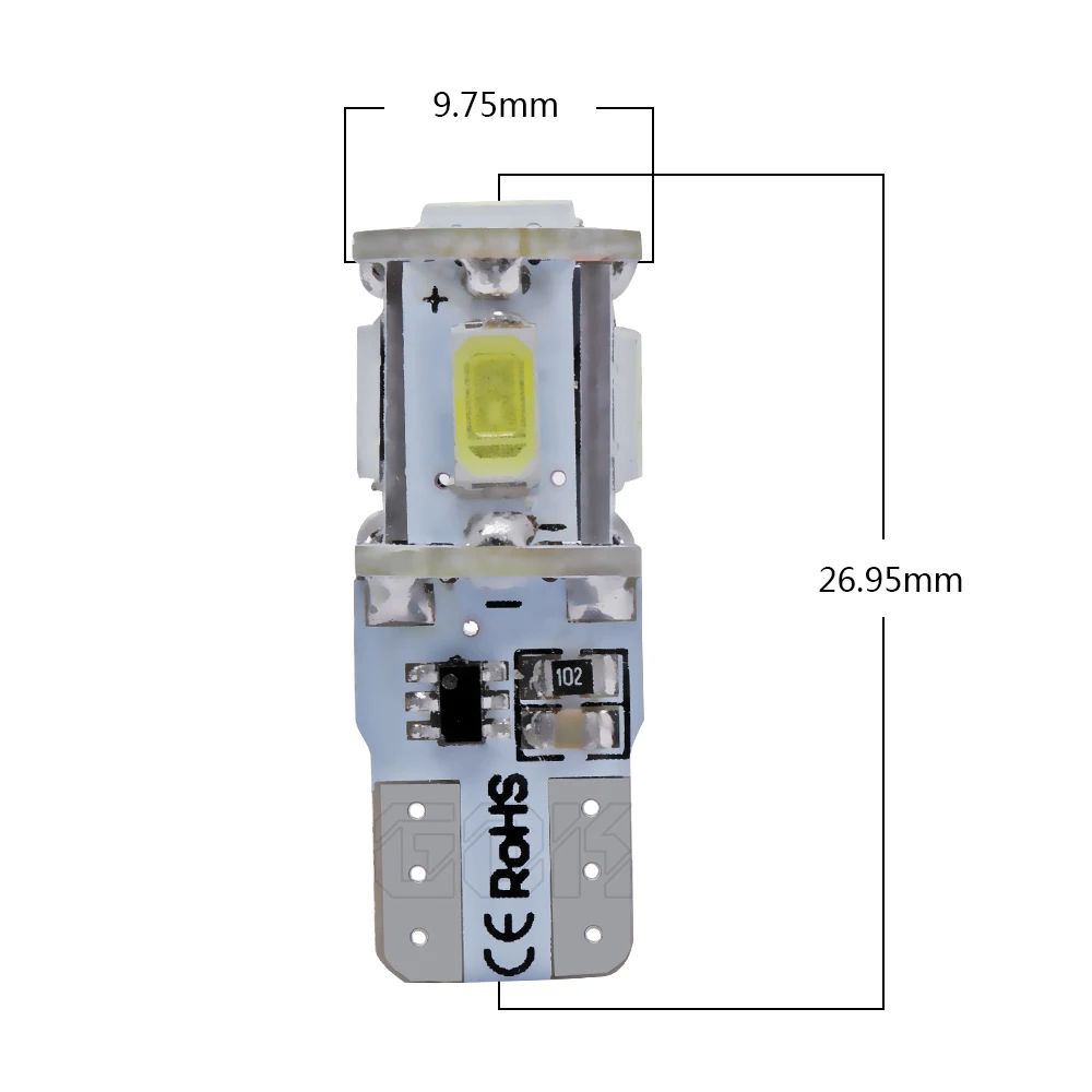 10 шт./лот T10 светодиодная стробоскопическая вспышка ing 194 W5W t10 5smd led 5630 5730